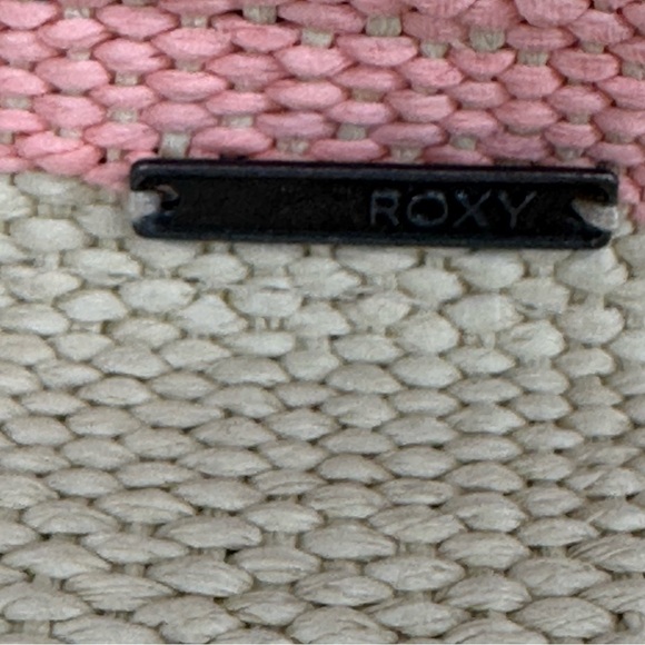 Roxy size M/ L Straw Pink Stripe Floppy Fringe Sun Hat - Picture 8 of 11